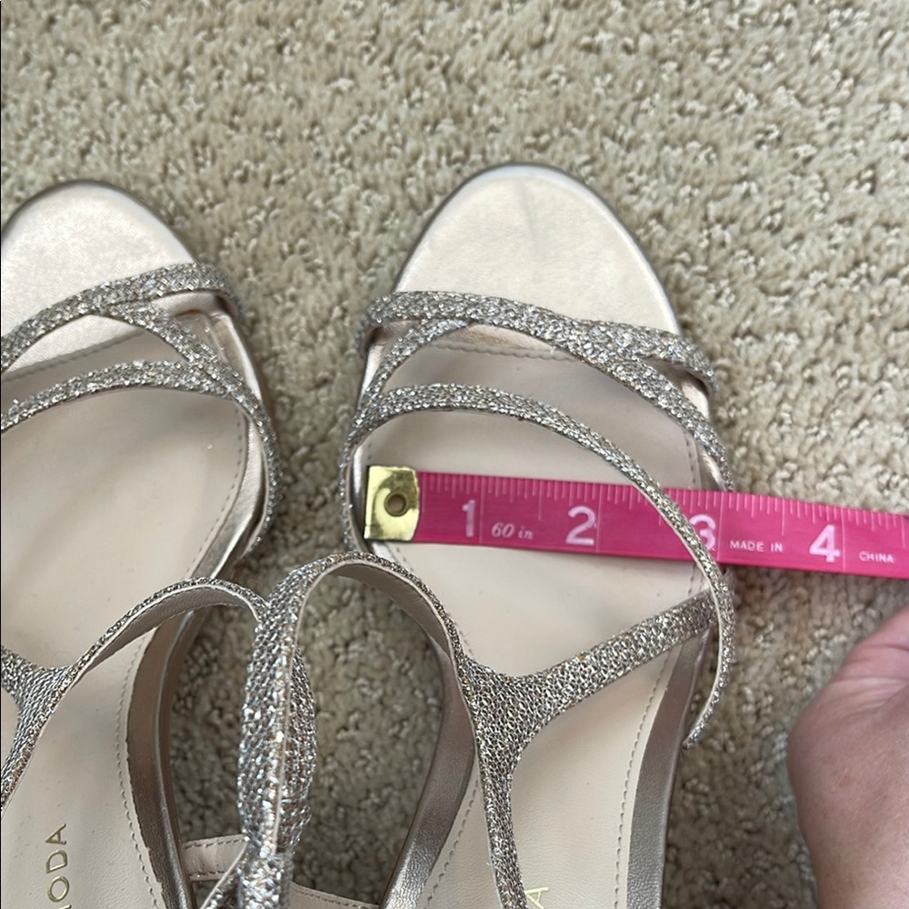 Pelle Moda Champagne Strappy Heels for Formal Occasions - Picture 9 of 9